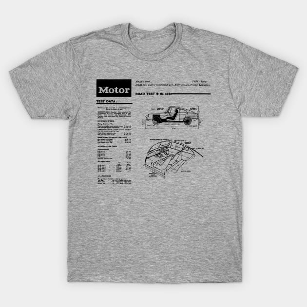 BOND EQUIPE GT - road test data T-Shirt by Throwback Motors